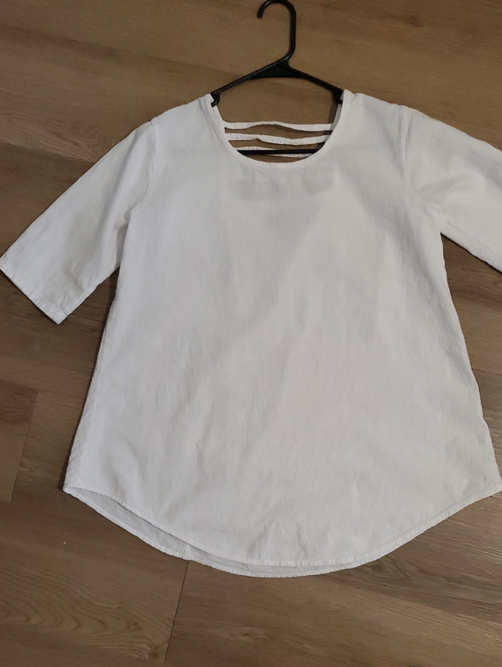 Women's White Strappy-Back Tunic Top